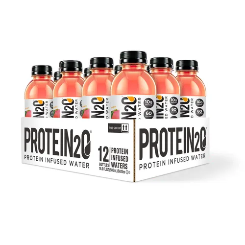 Miniatura 7 de Protein2o Paquete variado de agua con infusión de proteína de suero de leche, durazno mango y más sabores, botella de 16.9 onzas (12 unidades)