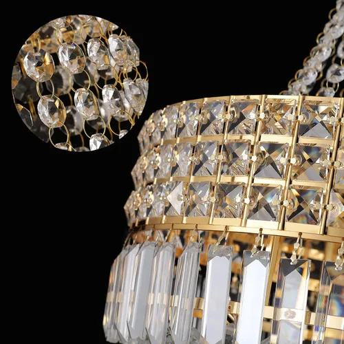 Miniatura 3 de Con lámparas de araña de cristal de With Light Forward para comedor, lámpara de araña de cristal moderna K9, lámpara de techo de lujo clásico