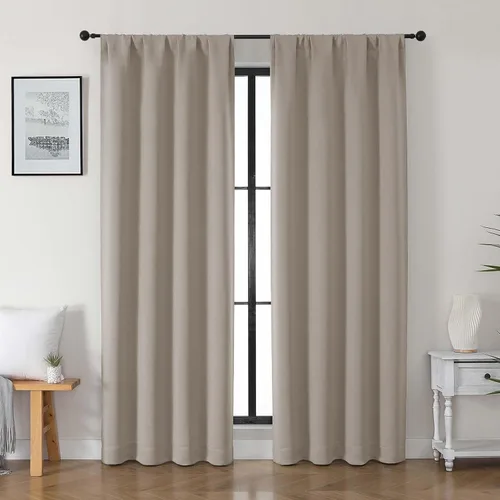 Miniatura 155 de Gwine Cortinas opacas para dormitorio, 54 pulgadas de largo, paneles de cortina de ventana con aislamiento térmico y reducción de ruido, cortinas