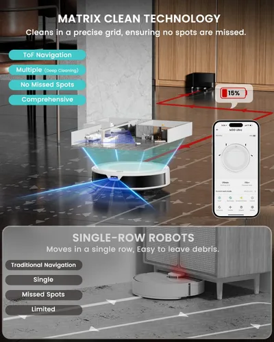 Miniatura 2 de Lefant M310 Ultra Robot Vacuum and Mop, 6000Pa Suction-Slim Robotic Cleaner with ToF LiDAR Navigation, Accurate Obstacle Avoidance, WiFi/App/Alexa