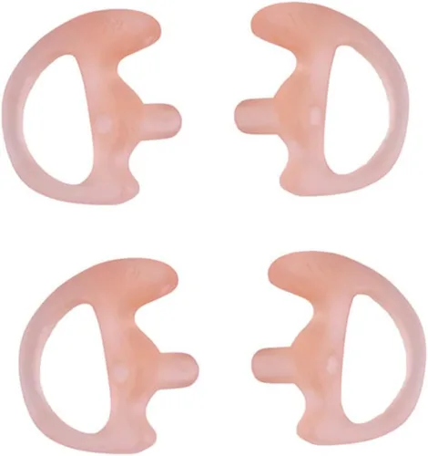 Miniatura 14 de Molde de oreja de radio de dos vías de repuesto de silicona suave para audífonos de tubo de bobina acústica (color negro, 5 pares pequeños)
