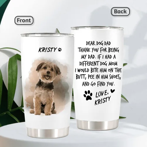 Miniatura 2 de Vaso personalizado con diseño de perro y mamá, vaso con foto impresa de perros, regalos para amantes de los perros, regalos para amantes