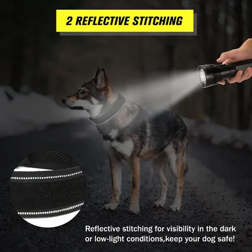 Miniatura 4 de Collar táctico para perro con asa - Collar militar ajustable de entrenamiento para perros de nailon suave y hebilla de metal resistente para perros