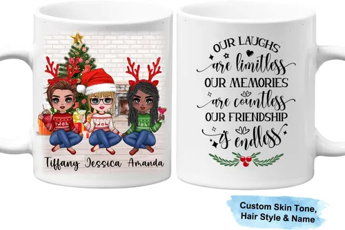 Miniatura 8 de Taza de café personalizada para mejores amigos, regalos de amistad, regalo de cumpleaños, tazas de café para mejores amigas para mujeres, niñas