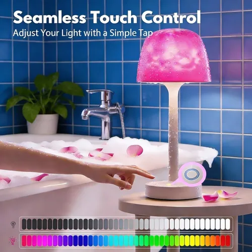 Miniatura 5 de Lámpara de ducha impermeable inalámbrica, lámpara de baño recargable con control remoto y control táctil, 16 colores cambiables de luz de proyector