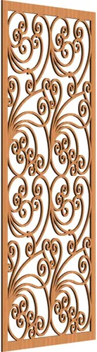 Miniatura 6 de 9 3/8"W x 24 3/8"H x 1/4"T Marilla Decorativos Paneles de Pared de Madera Calado, Abedul
