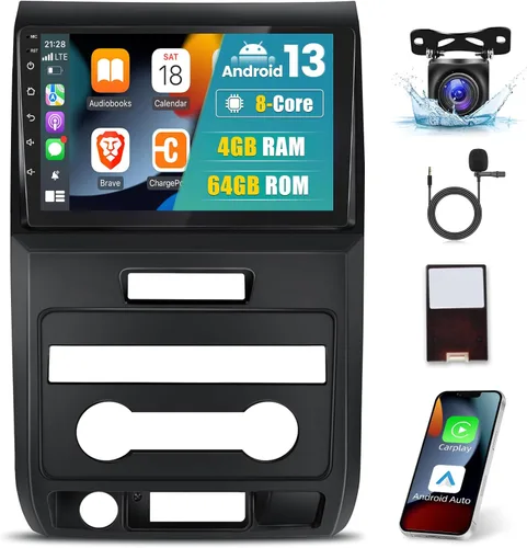 Miniatura 8 de [4G+64G] Radio de coche de 8 núcleos para Ford F150 2009 2010 2011 2012 - Android 13 pantalla táctil F-150 estéreo, DSP 32 EQ/IPS/Carplay/Android