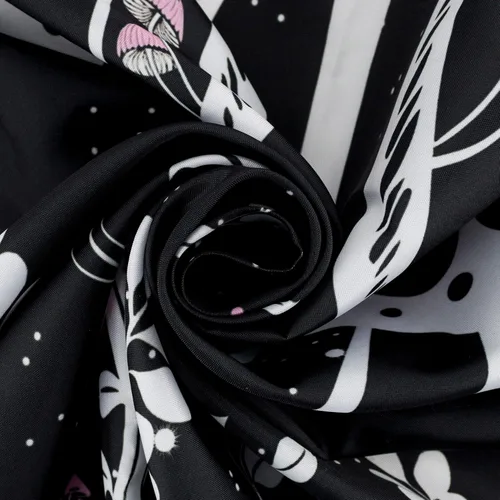 Miniatura 9 de LB Tapiz de mariposa blanco y negro, hongo rosa y hojas con fase lunar para dormitorio, tapiz colgante de pared de noche estrellada, arte de pared