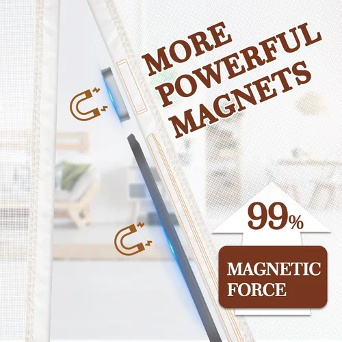 Miniatura 4 de Yotache - Puerta magnética ajustable con pantalla para puertas de 29"-33" de ancho y 79"-81" de altura, malla de poliéster reforzada con tira