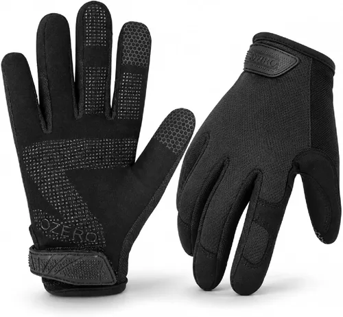 OZERO Work Gloves Men Women, Mechanic Gloves with Touchscreen Grip, Synthetic Leather Palm, Breathable Flex Fit, EN388 Tested