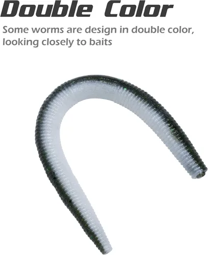 Miniatura 6 de 30/50/78/100 piezas Senko Worms Kit - Señuelos de pesca de plástico suave de 4"/5" con impregnación de sal para pesca de lubina Varios colores A