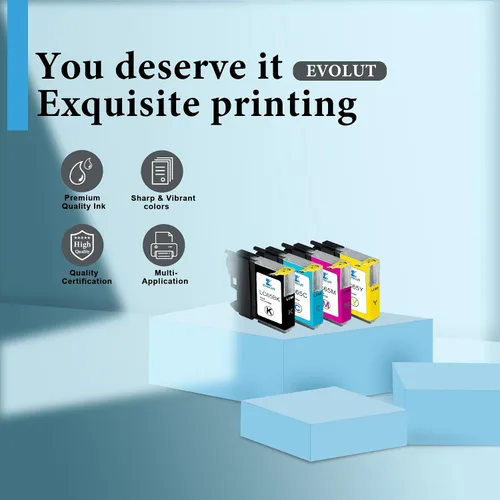 Miniatura 4 de Cartuchos de tinta LC65 de alto rendimiento (paquete de 5, 2 negros, 1 cian, 1 magenta, 1 amarillo) - Cartuchos de tinta compatibles con Eout LC65XL