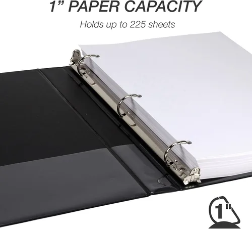 Miniatura 12 de Samsill - Carpeta duradera de 5 pulgadas, fabricada en los Estados Unidos, con anillos en D, transparente y personalizable, color blanco