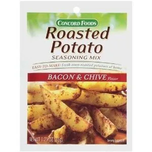 Concord Foods Mezcla de condimentos de papa asada con tocino y cebollino, eleva tus papas con sabor salado y fresco, 1.25 onzas, paquete de 6
