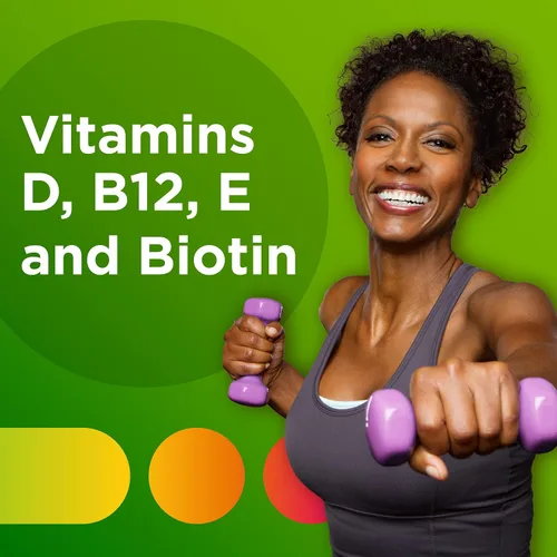 Miniatura 4 de Centrum MultiGummies Gummy Multivitamínico para adultos, suplemento multivitamínico/multimineral con vitaminas D, B y E, sabor a fruta surtido, 18