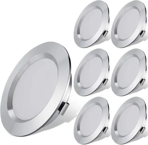 Miniatura 8 de Luces LED de 12V para RV, Barco, Remolque, Camper - Control táctil de 3 temperaturas de color, luz empotrada mini de bajo voltaje regulable, paquete