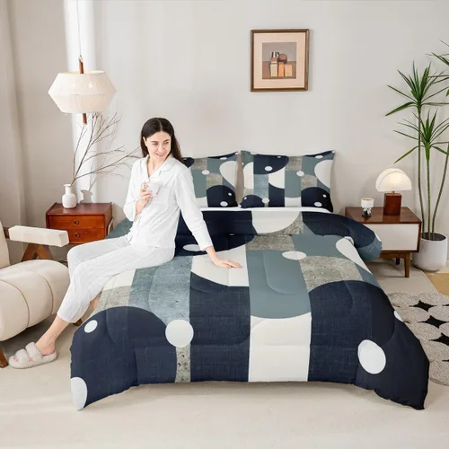 Miniatura 35 de Juego de edredón bohemio para niños, tamaño individual, juego de ropa de cama geométrica de hojas de sol, luna y plantas, decoración de habitación