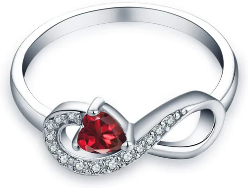 Miniatura 7 de Anillo Jo Wisdomo de compromiso. de plata esterlina, con corazón e infinito, anillo de amistad, para ella