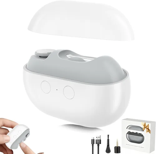 Miniatura 9 de Cortaúñas eléctrico inteligente, 3 en 1, recortador de uñas automático, atrapador de polvo integrado, luz LED, cortaúñas eléctrico recargable