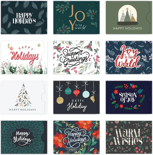 Miniatura 11 de Andaz Press Divertido surtido de portatarjetas de regalo de Navidad, 4.25 x 3 pulgadas para tarjetas de crédito de Papá Noel secreto, elefante