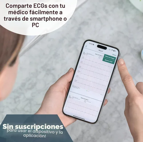 Miniatura 6 de EMAY 6L Monitor ECG portátil Graba ECG y frecuencia cardíaca en 6 canales Compatible con Smartphone y PC No se requiere suscripción