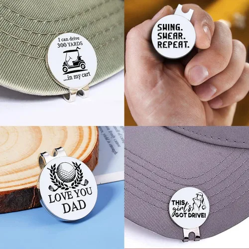 Miniatura 6 de Men Golf Ball Marker with Magnetic Hat Clip, Funny Golf Accessories Gifts for Men, Novelty Birthday Gifts for Male Golfer Fan