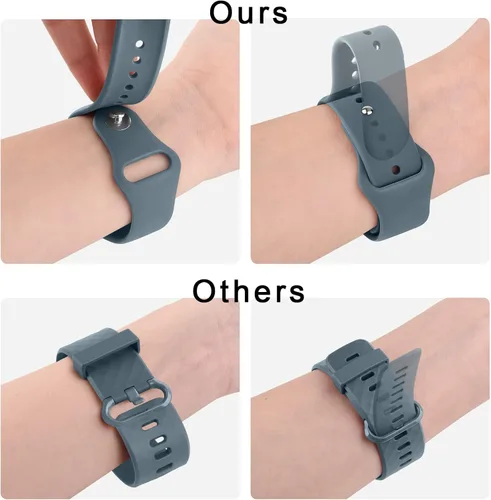 Miniatura 4 de Bandas de silicona para Amazfit Bip 3 Pro/Bip U Pro/GTR de 1.654 in, 0.787 in, paquete de 3 pulseras de repuesto suaves de liberación rápida