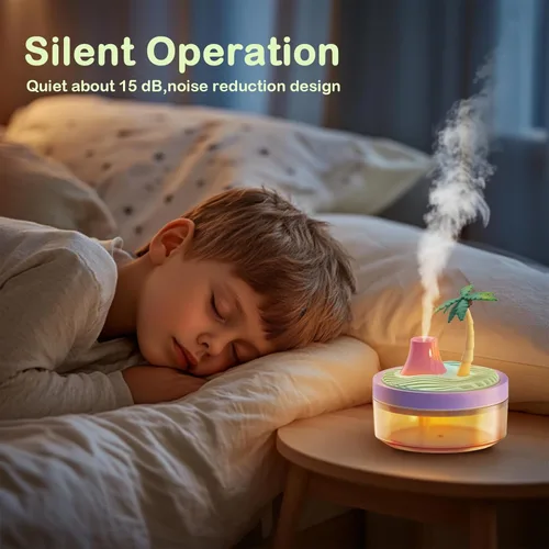Miniatura 7 de Mini Humidificador Lindo 320mL con Vapor Frío y 2 Modos de Niebla, para Hogar/Guardería/Oficina, Mini Humidificador de Aire Portátil, humidificador
