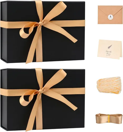 Miniatura 10 de LIFELUM Square Gift Box with Magnetic Lid, Card, Sticker, Ribbon, Shredded Paper Filler for Business, Wedding, Birthdays