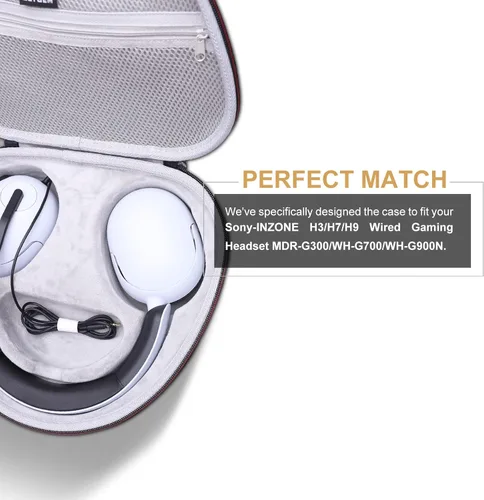 Miniatura 6 de LTGEM - Funda rígida para auriculares Sony INZONE H3 MDR-G300 / H5 WH-G500 / H7 WH-G700 / H9 WH-G900N - Bolsa de transporte protectora de viaje