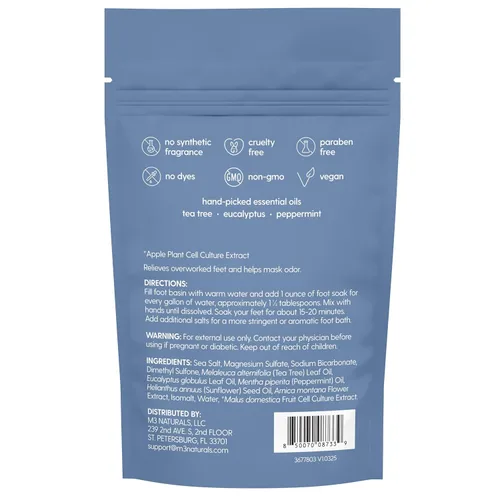 Miniatura 2 de M3 - Remojo muscular para pies doloridos, 16 onzas, relajante y exfoliante, baño de sal marina de magnesio para pies cansados, irritados