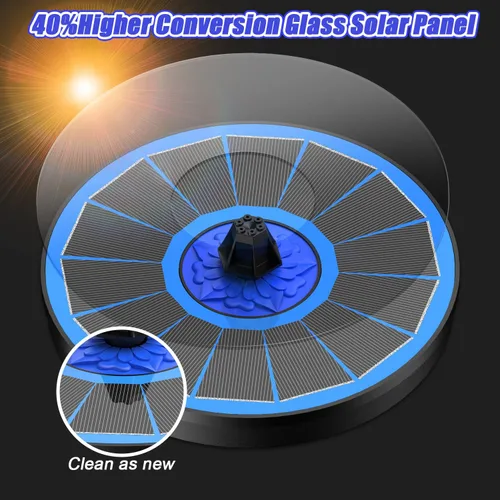 Miniatura 4 de SZMP Fuente solar de 3.5 W 2023 mejorada y bomba de fuente solar de 4 W para baño de pájaros, bomba de fuente solar con boquilla 7 en 1, 4 tubos