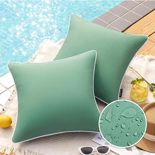 Miniatura 27 de Phantoscope - Juego de 2 fundas de almohada y cojín cuadradas decorativas, impermeables, para intemperie, sofás, carpas, 18 x 18 pulgadas