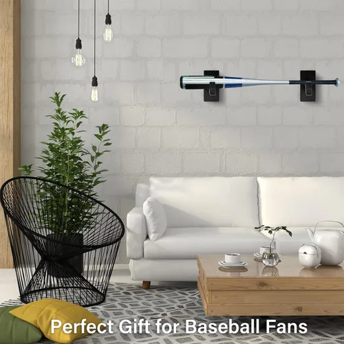 Miniatura 5 de Alpinista Soporte de pared para bate de béisbol, soporte de pared horizontal para bate de béisbol para exhibición