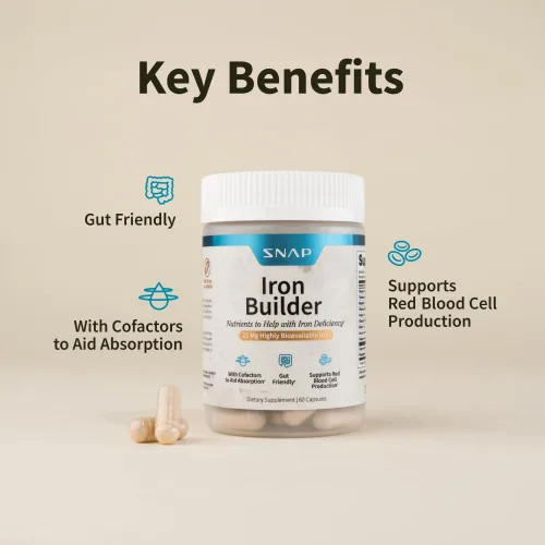 Miniatura 4 de Snap Supplements Suplementos naturales de hierro constructor, píldoras de hierro de 21 mg para aumentar la energía, el metabolismo y la digestión