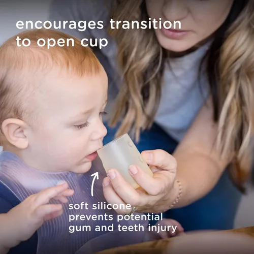 Miniatura 2 de Olababy First Cup Clear Sense - Taza de entrenamiento infantil 100% silicona, vaso medicinal de 2 onzas para recién nacido, diseño antideslizante