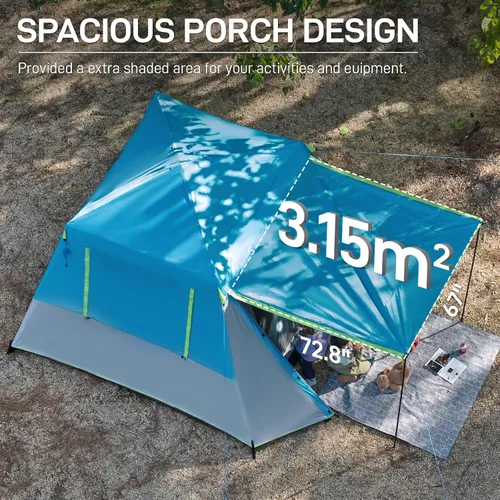 Miniatura 4 de EVER ADVANCED Blackout 6 Person Camping Tent, Instant Cabin Tent for Family with Vestibule and Large Mesh Windows, 60s Easy Setup, Double Layer