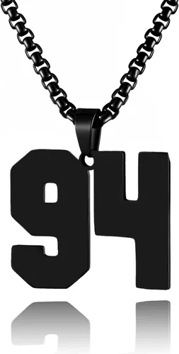 Miniatura 119 de Collar de Número Dorado para Hombre, Cadena de Acero Inoxidable con Colgante de Número para Atletas, Joyería Deportiva Personalizada para Niños