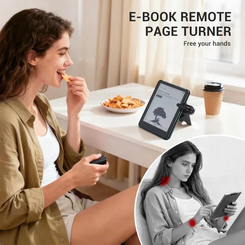 Miniatura 2 de CoBak Turner remoto de página, giro de página y obturador remoto de cámara para Kobo, lectores electrónicos, iPad y iPhone, compatible con Kindle