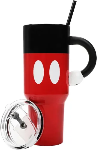 Miniatura 23 de Bioworld Grinch Grinning Face - Vaso de acero inoxidable con asa (40 onzas), color verde Grinch Sonriendo Cara