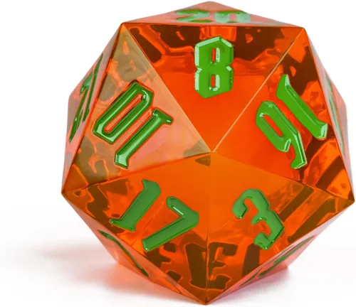 55mm dados DND de 20 lados, dados gigantes D20 D&D poliédricos grandes D20 con caja de regalo para Dungeons and Dragons, juegos de mesa RPG (naranja