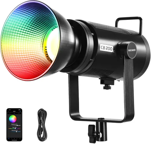 Miniatura 13 de NEEWER CB60 RGB 70W Luz de Video LED con Control de Aplicación, Montura Bowens Salida Continua de Color Completo 18000Lux/1m CCT 2700K-6500K CRI97+