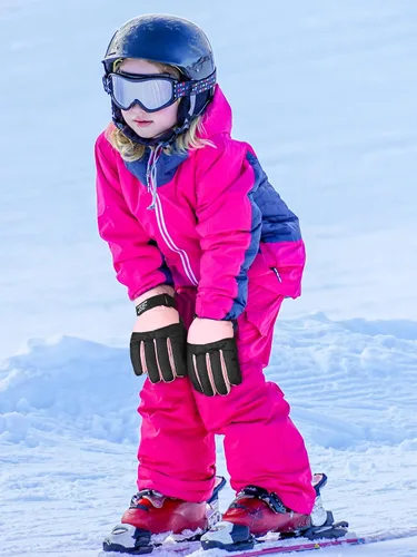 Miniatura 4 de SATINIOR 2 pares de guantes de nieve impermeables para niños, guantes de esquí para niños y niñas, guantes de snowboard cálidos y gruesos para clima