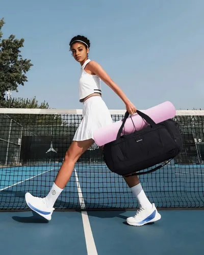 Miniatura 4 de Sportsnew Bolsa de gimnasio para hombres y mujeres con compartimento para zapatos, bolsa de lona para viajes con bolsillo húmedo y compartimento