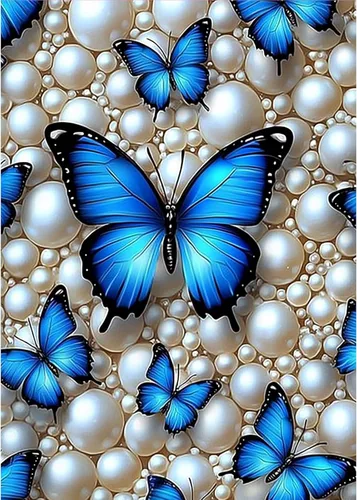 MOGTAA Kits de pintura de diamantes de mariposa azul para adultos, kits de pintura de diamante de mariposa para principiantes, kits de puntos de