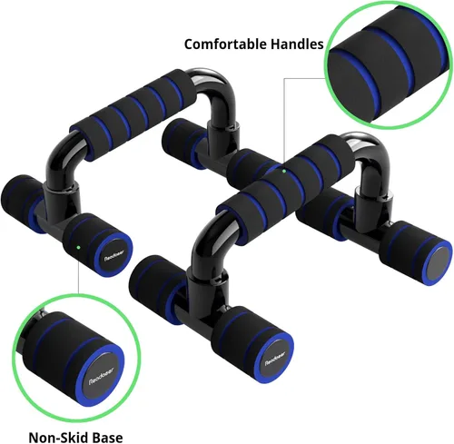 Miniatura 3 de READAEER Barras de Flexiones para Gimnasio, Equipo de Ejercicio, Fitness, 1 Par de Mangos de Flexiones con Agarre de Espuma Acolchada y Estructura