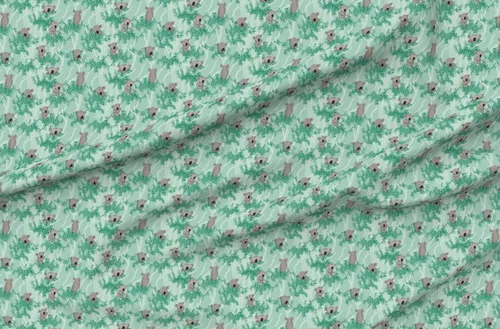 Spoonflower Tela – Koala Bears Eucalipto Árboles Menta Oso Animal Impreso en tela Minky por The Yard – Cobijas de Bebé Coser Edredón Respaldo