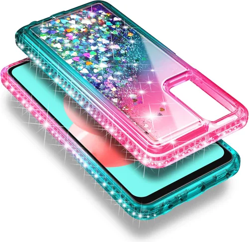 Miniatura 5 de NZND Funda para Samsung Galaxy A32 5G con protector de pantalla de vidrio templado (cobertura completa), soporte de anillo/correa para la muñeca