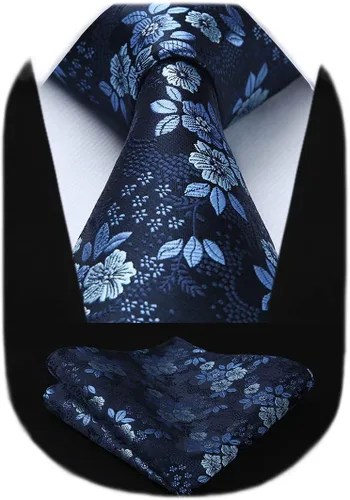 Corbatas florales tejidas clásicas para hombre, corbata cuadrada de bolsillo, corbatas formales para hombres, boda con pañuelo