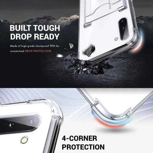 Miniatura 4 de Shields Up Funda para Samsung Galaxy Note 10, funda minimalista con tarjetero [3 tarjetas] y soporte de anillo, [protección contra caídas] funda